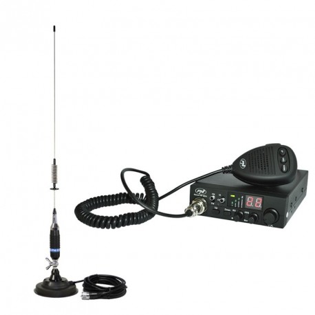 Kit Statie radio CB PNI ESCORT HP 8024 ASQ + Antena CB PNI S75 cu magnet