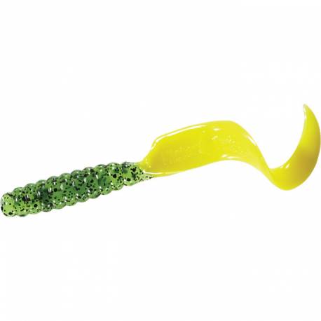 Vierme MISTER TWISTER LIME BLACK/YELLOW, 10CM, 5BUC/PLIC