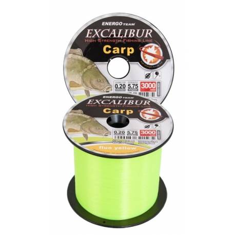 Fir monofilament ENERGOTEAM EXCALIBUR CARP FEEDER FLUO GALBEN 3000M 0,25MM 8.70KG