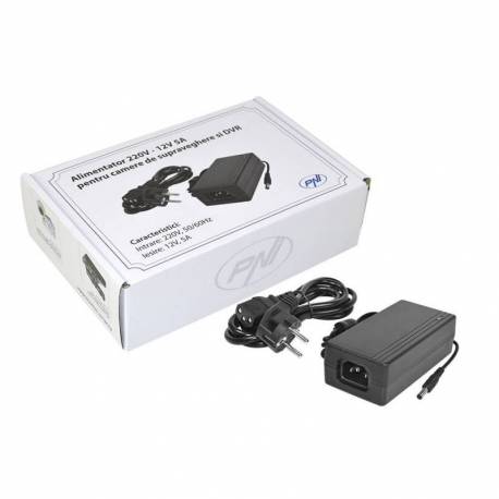 Alimentator 230V - 12V 5A pentru camere de supraveghere si DVR