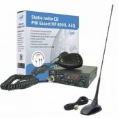 Kit Statie radio CB PNI ESCORT HP 8001L ASQ + Antena CB PNI Extra 48 cu magnet