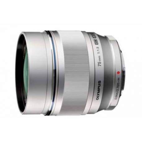 Obiectiv aparat foto OLYMPUS M.ZUIKO DIGITAL ED 75mm 1:1:8 silver