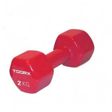 Gantera TOORX Vinyl Dumbbell, 2kg, rosu