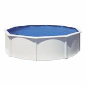 Kit piscina rotunda cu pereti albi ф350x120cm, structura si pereti metalici GRE