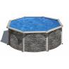 Kit piscina rotunda cu pereti imitatie piatra ф350x120cm, structura si pereti metalici GRE