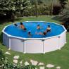 Kit piscina rotunda decorata imitatie de ratan ф460x120cm, structura si pereti metalici GRE