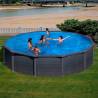 Kit piscina rotunda decorata pereti grafit ф460x120cm, structura si pereti metalici GRE