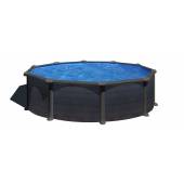 Kit piscina rotunda decorata pereti grafit ф460x120cm, structura si pereti metalici GRE