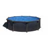 Kit piscina rotunda decorata pereti grafit ф460x120cm, structura si pereti metalici GRE