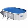 Kit piscina ovala cu pereti albi 500x300x120cm, structura si pereti metalici GRE