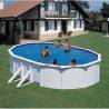 Kit piscina ovala cu pereti albi 500x300x120cm, structura si pereti metalici GRE
