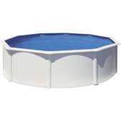Kit piscina rotunda cu pereti albi Ø 350 x 132 cm, structura si pereti metalici ATLANTIS GRE