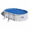 Kit piscina ovala cu pereti albi 610x375x120cm, structura si pereti metalici GRE