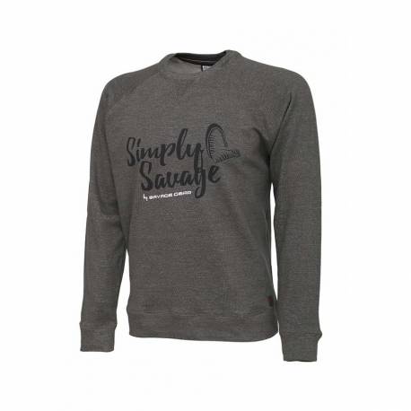 Bluza SAVAGE GEAR Simply Savage, gri, pentru pescuit, marimea L