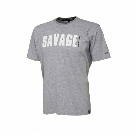 Tricou SAVAGE GEAR Simply Savage, gri, pentru pescuit, marimea 2XL