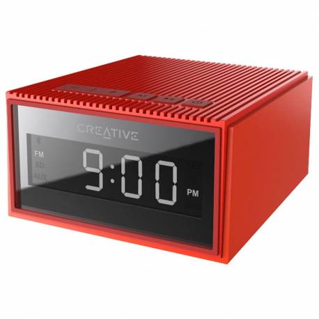 CREATIVE Chrono, Bluetooth Speaker with Alarm Clock/Radio, Red