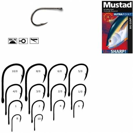 Carlige crap MUSTAD Big Gun Black Nickel, Nr.1, 10buc/plic