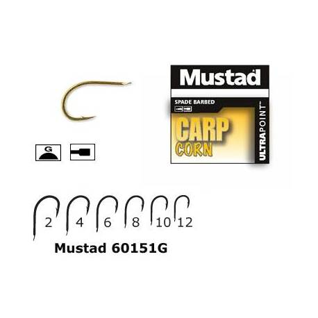 Carlige crap Mustad M.60151G, Auriu, Nr. 6, 10 buc./plic