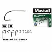 Carlig Mustad Match Maggot, Nr.12, Tija Lunga, Black Nickel, 10buc/plic