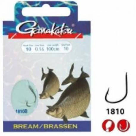 Carlige GAMAKATSU legate, Bream Feeder, 0.14 mm, nr. 10, 10 buc./plic