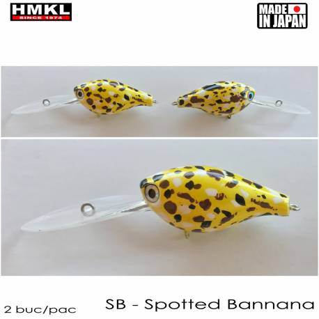 Vobler HMKL Crank 33DR Suspending, 3.3cm/3gr, (custom painted) SB, Spotted Banana