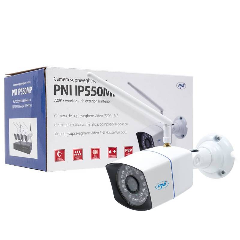 supraveghere video PNI IP550MP 720p wireless cu IP de exterior si interior pentru WiFi550 - HobbyMall - Camere cu IP