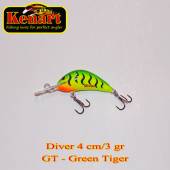 Vobler KENART Diver Floating 4cm/3gr, GT, Green Tiger