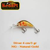 Vobler KENART Diver Floating 4cm/3gr, NG, Natural Gold