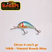 Vobler KENART Diver Floating 4cm/3gr, NRB, Natural Roach Blue