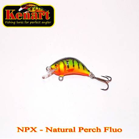 Vobler KENART Hunter Floating, 2cm/1.5gr, NPX, Natural Perch Fluo