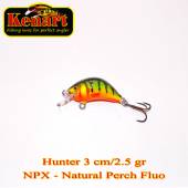 Vobler KENART Hunter Floating, 3cm/2.5gr, NPX, Natural Perch Fluo