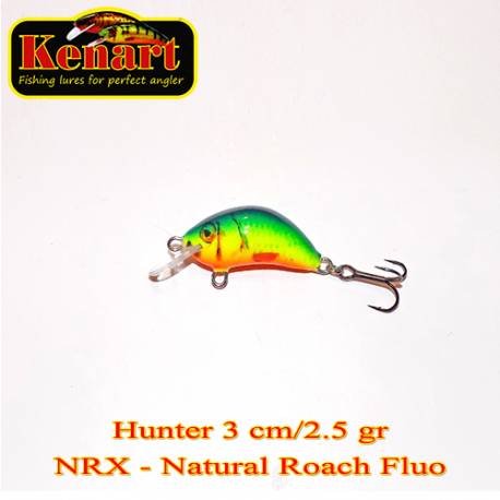Vobler KENART Hunter Floating, 3cm/2.5gr, NRX, Natural Roach Fluo