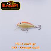 Vobler KENART Pill Sinking 3cm/4gr, OG, Orange Gold