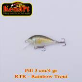Vobler KENART Pill Sinking 3cm/4gr, RTR, Rainbow Trout