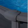 Kit piscina ovala GRE Capri KITPROV6188GF cu structura si pereti metalici imitatie grafit, 610x375x132cm