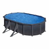 Piscina prefabricata GRE GRANADA, ovala, cu pereti metalici imitatie de grafit 610 х 375 х h 132cm