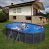 Piscina prefabricata GRE GRANADA, ovala, cu pereti metalici imitatie de grafit 500 х 300 х h 132cm