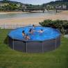 Piscina prefabricata GRE GRANADA, rotunda, cu pereti metalici imitatie de grafit ф550 х h 132cm