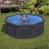 Piscina prefabricata GRE GRANADA, rotunda, cu pereti metalici imitatie de grafit ф460 х h 132cm