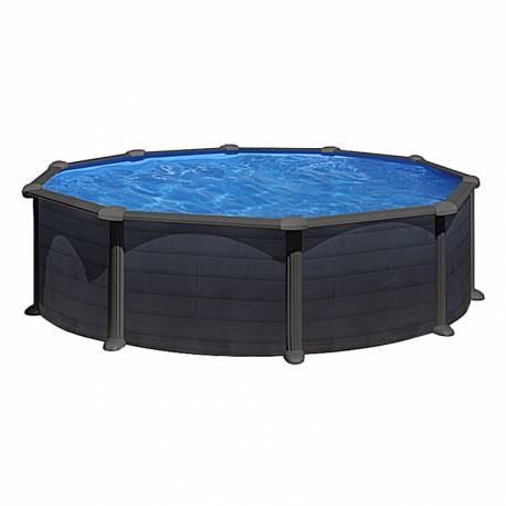 Piscina prefabricata GRE GRANADA, rotunda, cu pereti metalici imitatie de grafit ф460 х h 132cm