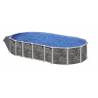 Piscina prefabricata GRE SANTORINI, ovala, cu pereti metalici imitatie de piatra fara suporti laterali 730 х 375 х h 132cm