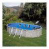 Piscina prefabricata GRE CORCEGA KITPROV738PO, ovala, pereti metalici imitatie piatra, 730х375х132cm