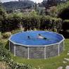 Piscina prefabricata GRE CORCEGA rotunda cu pereti metalici imitatie de piatra ф550 х h 132cm