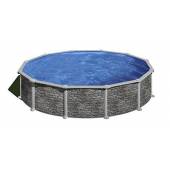 Piscina prefabricata GRE CORCEGA rotunda cu pereti metalici imitatie de piatra ф550 х h 132cm