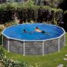 Piscina prefabricata GRE CORCEGA rotunda cu pereti metalici imitatie de piatra ф460 х h 132cm