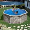 Piscina prefabricata GRE CORCEGA rotunda cu pereti metalici imitatie de piatra ф350 х h 132cm