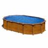 Piscina prefabricata ovala cu pereti metalici GRE AMAZONIA, imitatie de lemn, fara suporti laterali 610 х 375 х h 132cm