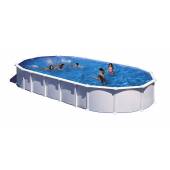 Piscina prefabricata GRE HAITI ovala cu pereti metalici albi fara suporti laterali 915 х 470 х h 132cm