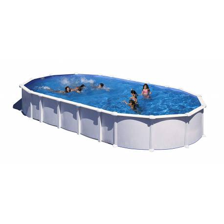 Piscina prefabricata GRE HAITI ovala cu pereti metalici albi fara suporti laterali 915 х 470 х h 132cm