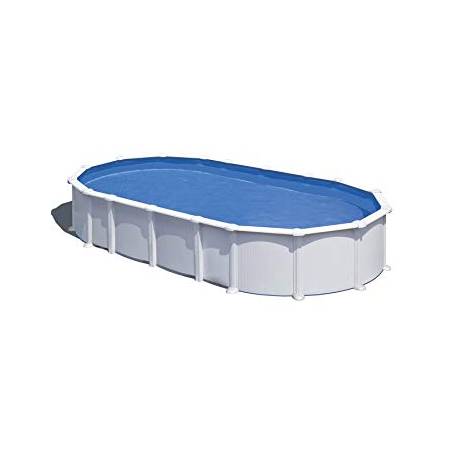 Piscina prefabricata GRE HAITI ovala cu pereti metalici albi fara suporti laterali 610 х 375 х h 132cm